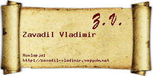 Zavadil Vladimir névjegykártya